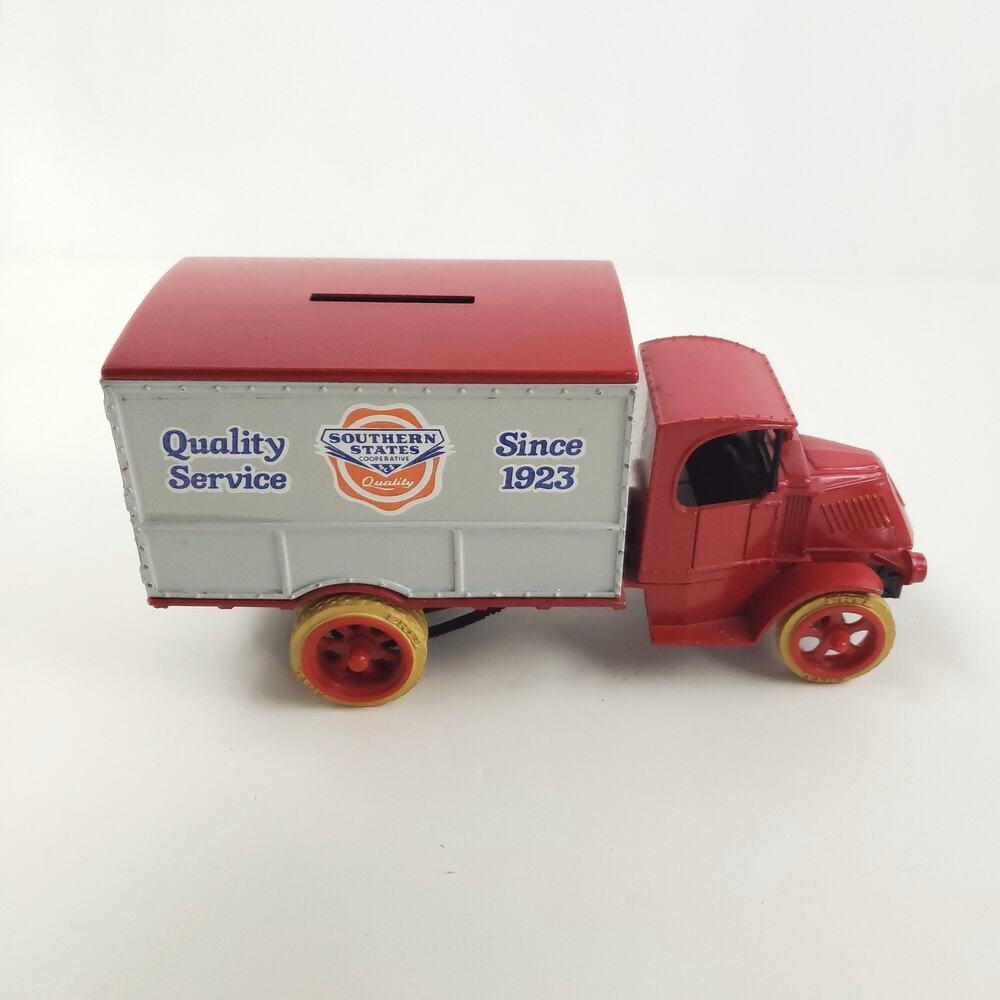Vintage 1926 Mack Bulldog Bank Truck Ertl Southern States Diecast Red Gray